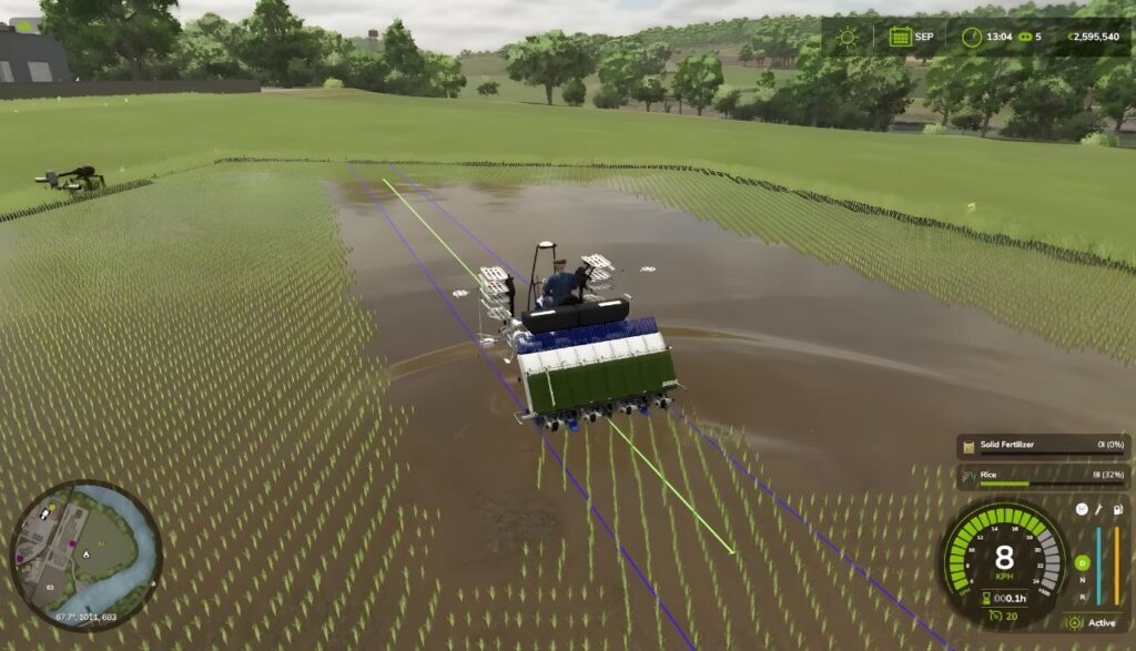 Rice fields in Farming Simulator 25